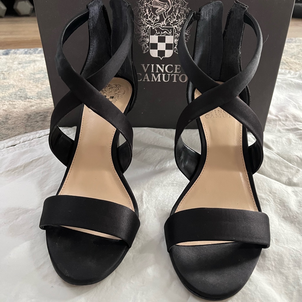 Vince Camuto Heels. Only Worn Once. Black With Silver Heel. 3 1/4” Heel.